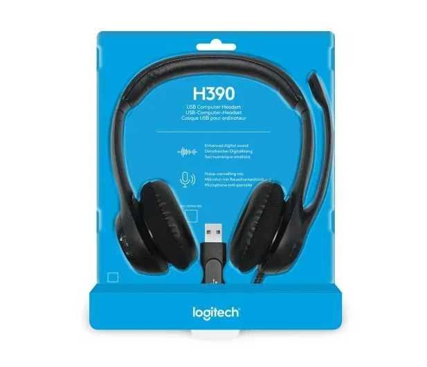 Słuchawki przewodowe Logitech H390 Headset czarne z mikrofonem