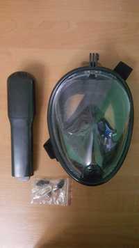 маска для плавания FREE BREATH (L/XL) M2068G с креплением для камеры