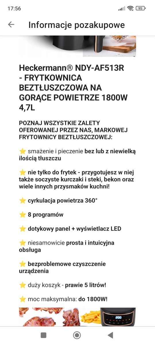 Frytkownica beztłuszczowa