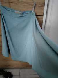 Tailleur Azul cintado original saia