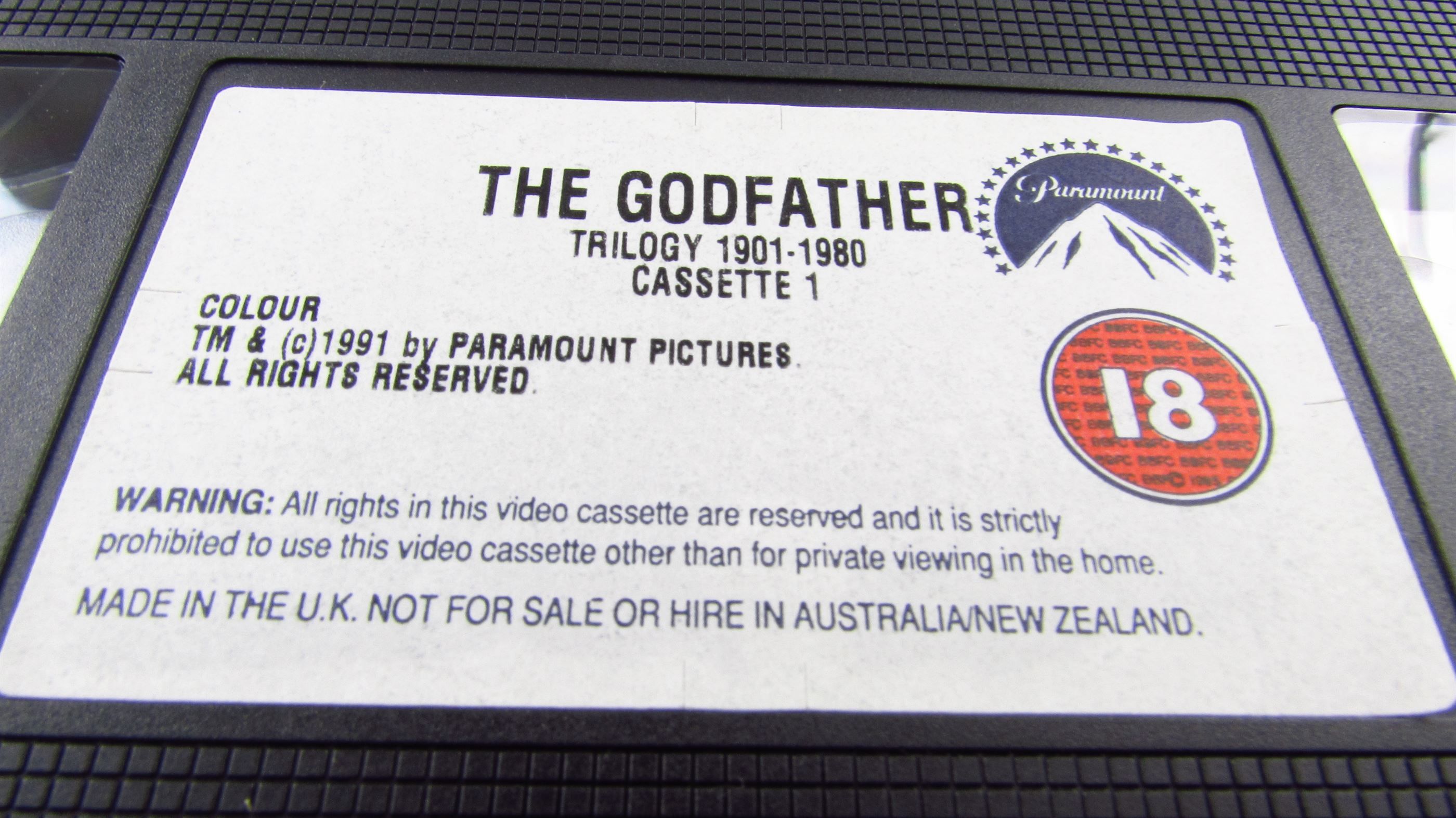 PARAMOUNT The Godfather Trilogy Ojciec Chrzestny Trylogia VHS BOX 1992