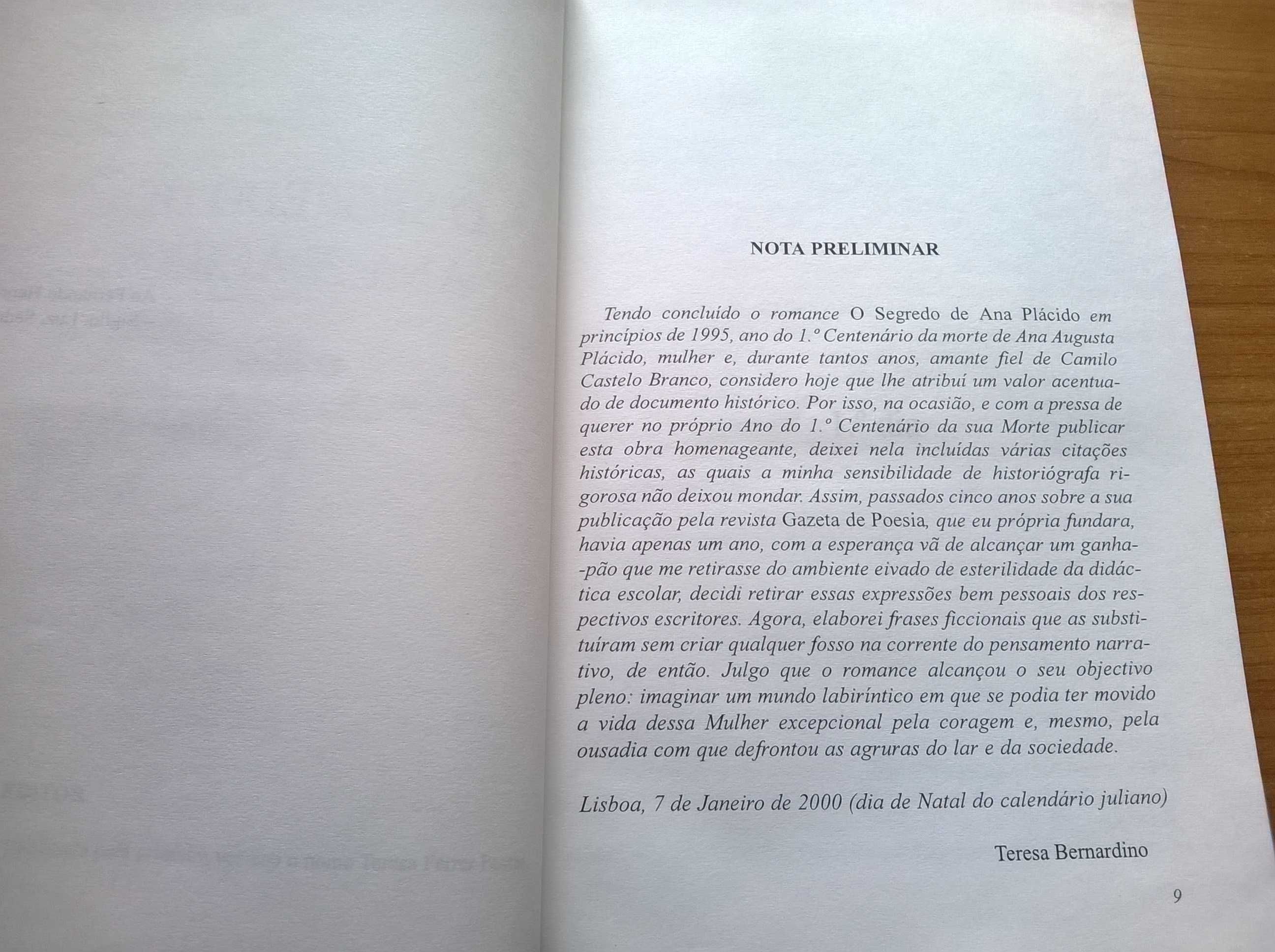 O Segredo de Ana Plácido - Teresa Bernardino