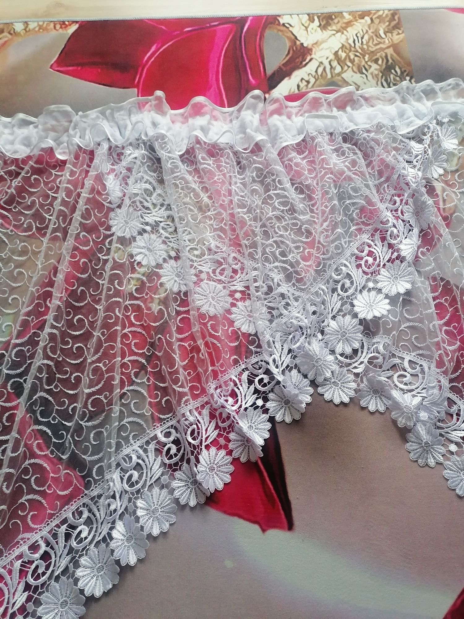 Gotowa firana haftowana gipiura 330x135