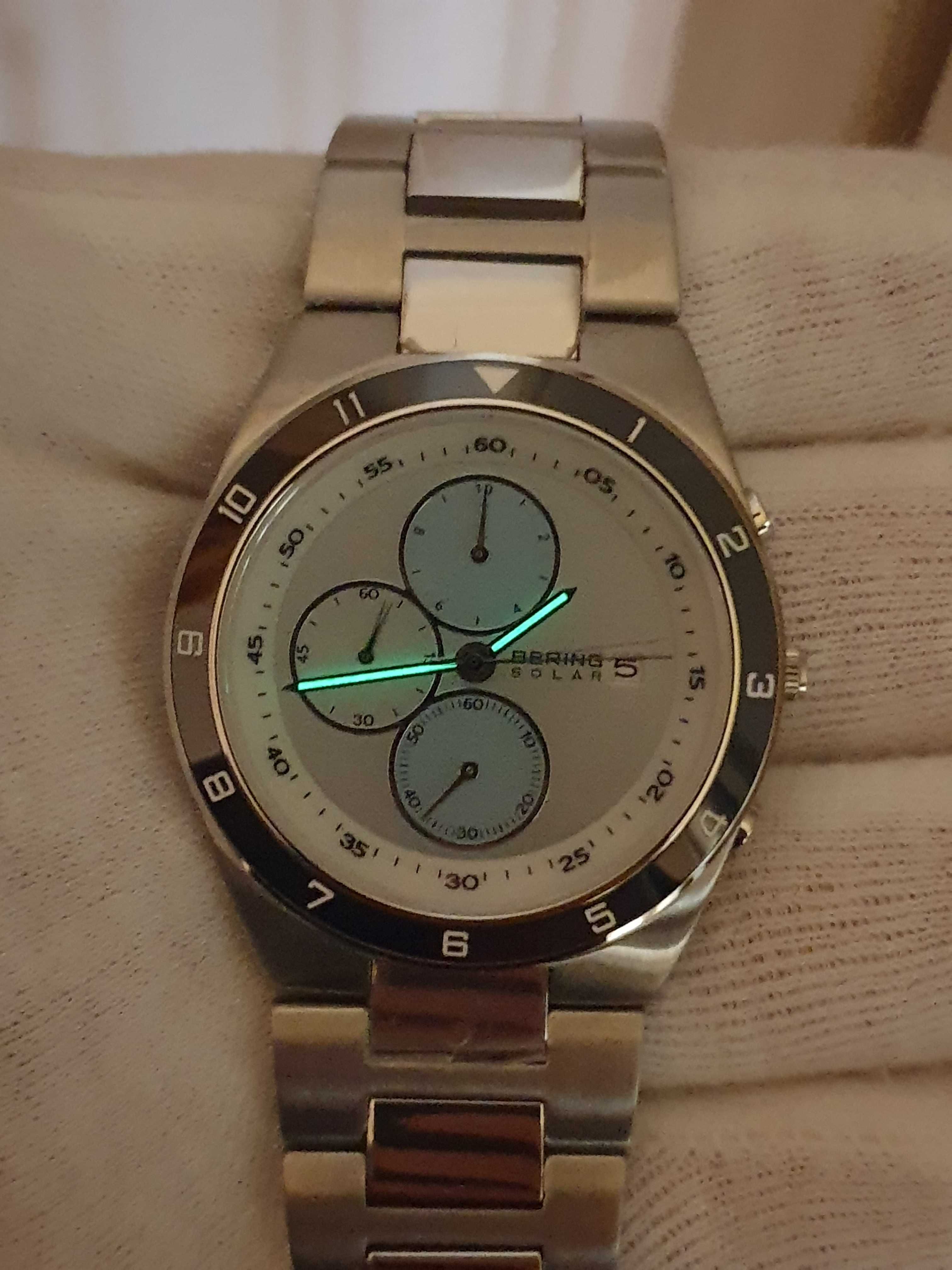 Мужские часы Bering 34440-707 Solar Sapphire Ceramic Chronograph 41mm