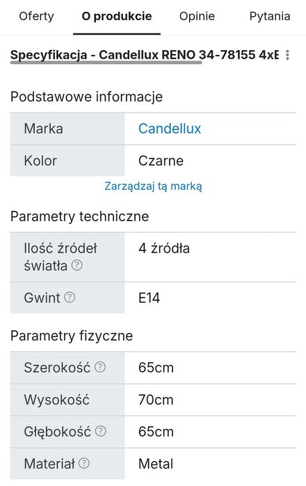 Lampa Reno Candellux