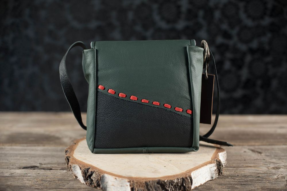 torebka patchwork zieleń z błekitem