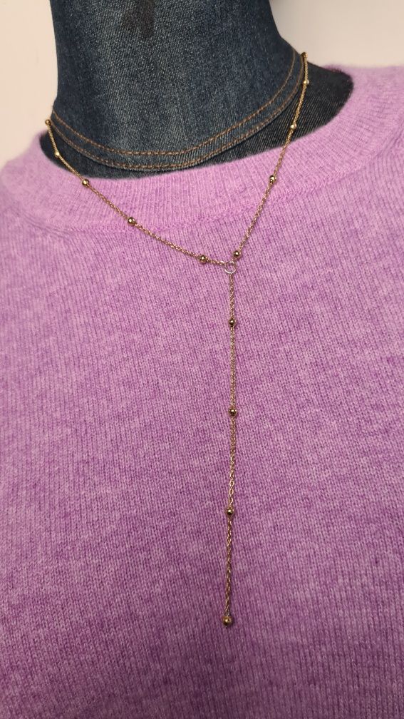 Sweter liliowy Fioletowy Wrzosowy 100% Kaszmir. Rozmiar L 40