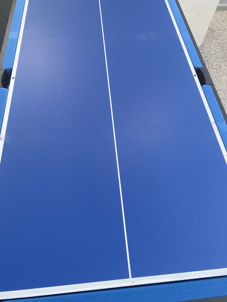 Mesa de jogos 4 em 1 snooker pingpong iice e matraquilhos