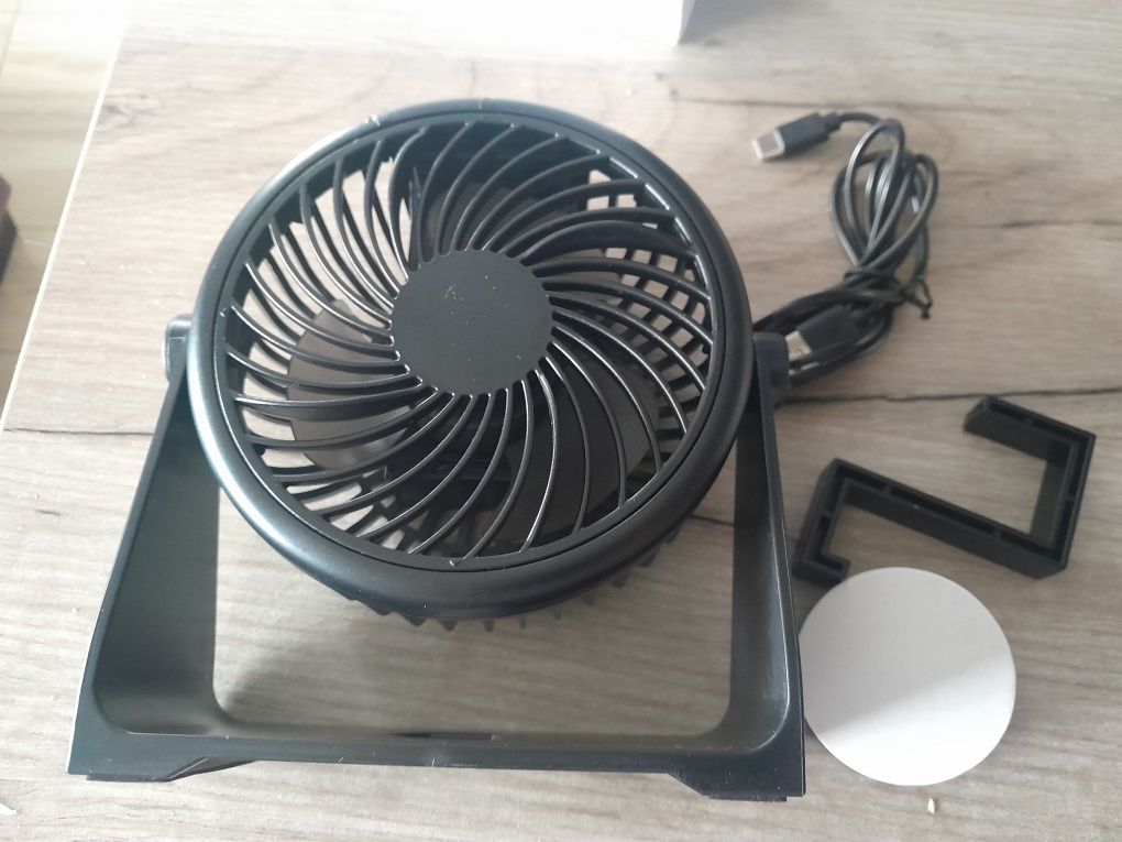 Mini wentylator usb czarny kompaktowy new-s5