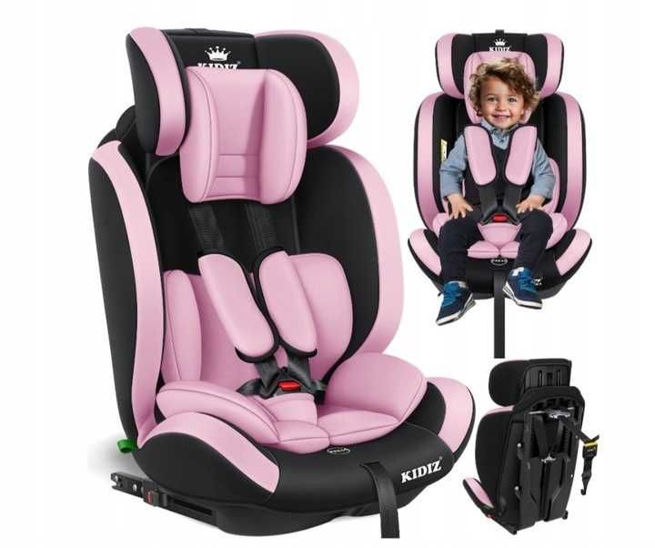 Fotelik samochodowy dla dzieci z ISOFIX 9-36kg KIDIZ RÓŻOWY