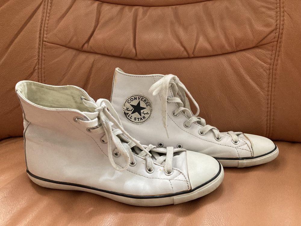 Trampki Converse skórzane białe wysokie r. 38