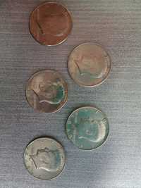 5 srebrnych monet pół dolara