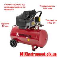 Компрессор 50 л, 1.5 кВт, 220 В, 8 атм, 206 л/мин. INTERTOOL PT-0003