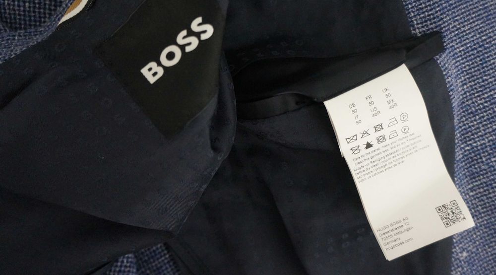 Marynarka Hugo Boss Rozmiar 50 Kolor Niebieski Mikro Wzór