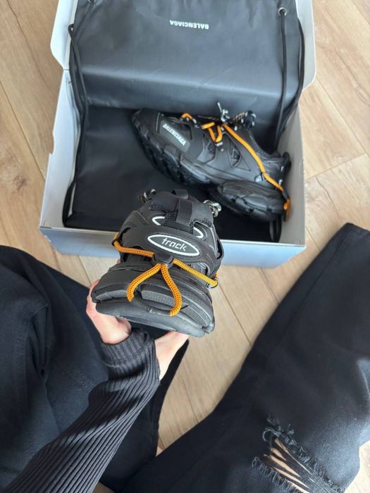 Balenciaga Track Trail Laces Black Orange,кросівки баленсіага чорні