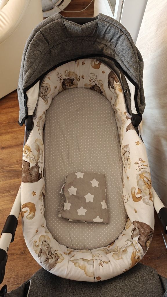 Wózek gondola - spacerówka Bexa Linę + torba + adaptery Cybex