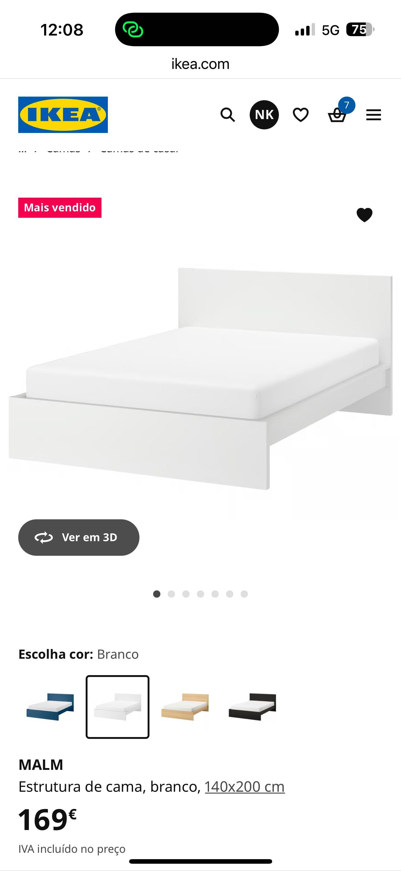 Cama IKEA MALM 140x200 cm