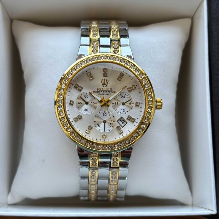 Хіт! Жіночий годинник Rolex на браслеті комбінованого кольору
