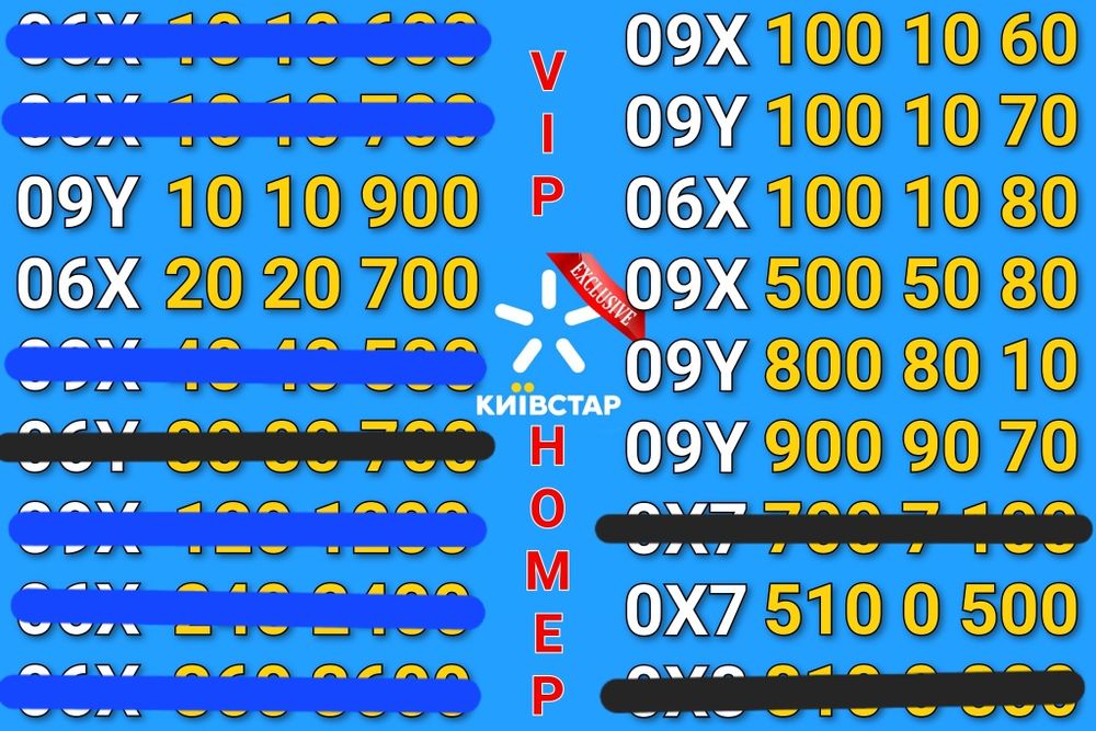 VIP ексклюзивні SIM Київстар, є парні, красиві та інші золоті номери!