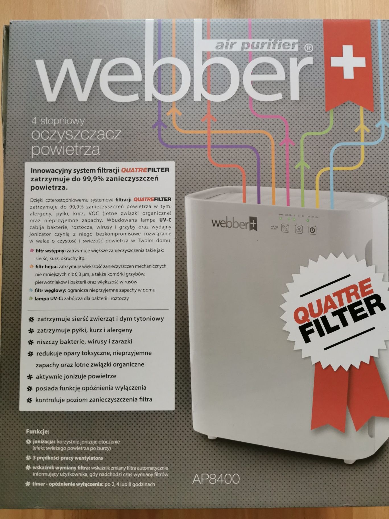 Oczyszczacz powietrza Weber AP 8400. Stan bardzo dobry.