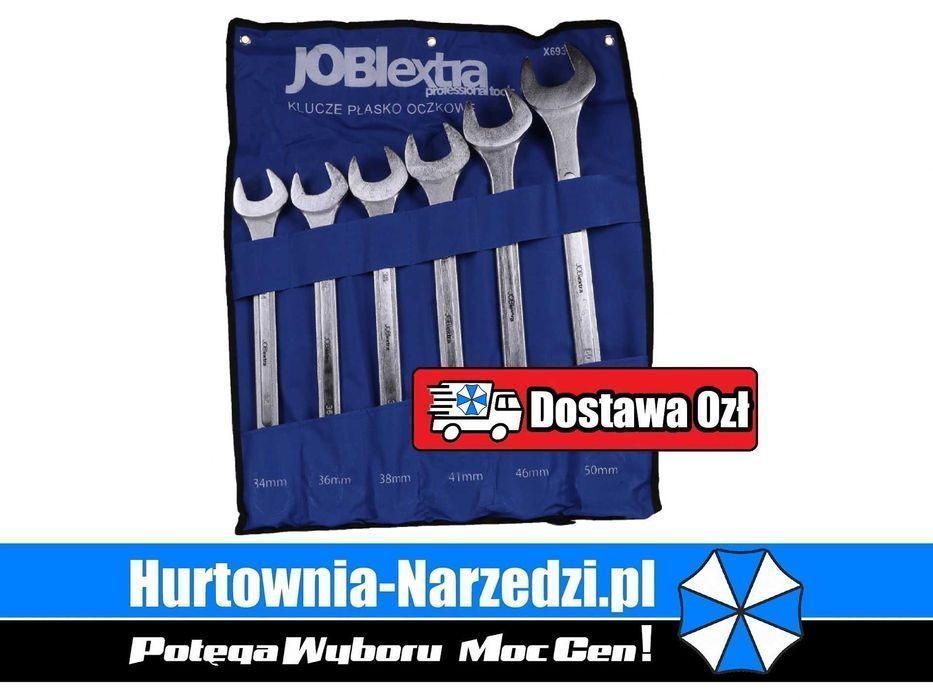34-50mm klucze płasko oczkowe 6szt.Cr-V 34mm 36mm 38mm 41mm 46mm 50mm