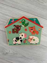 Djeco: puzzle drewniane z dźwiękiem Farma