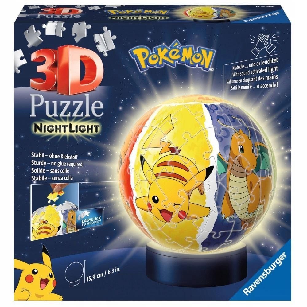 Puzzle 3d 72 Świecąca Kula Pokemon, Ravensburger