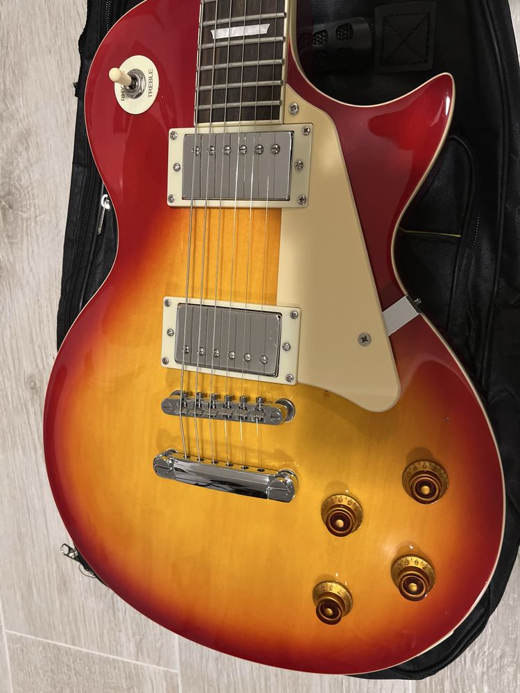 Gitara elektryczna Les Paul Jay Turser JT-220  CS z pokriwcem + struny