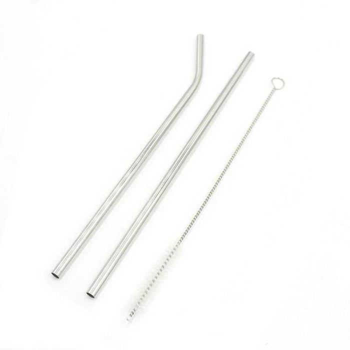 Pack 2 Palhinhas + escova reutilizaveis ambiente