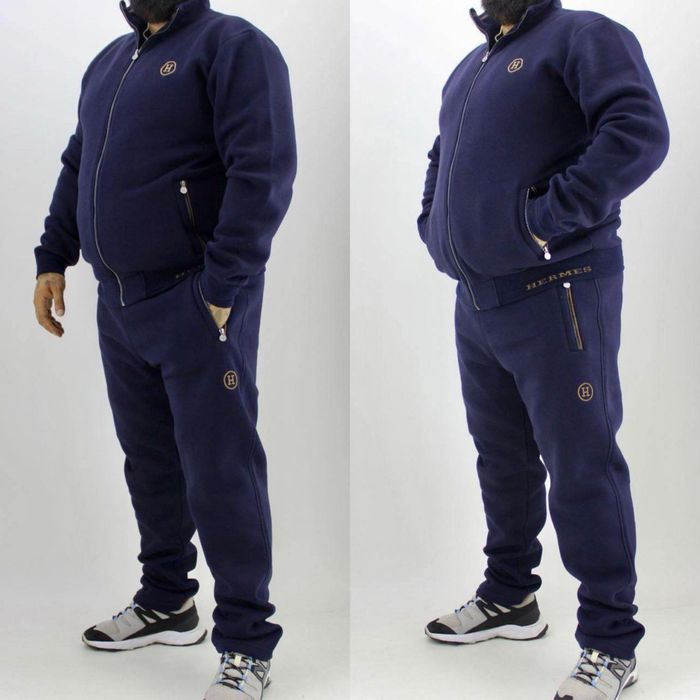 Lux Чоловічий спортивний костюм батал 3XL,4XL,5XL,6XL чорний/синій