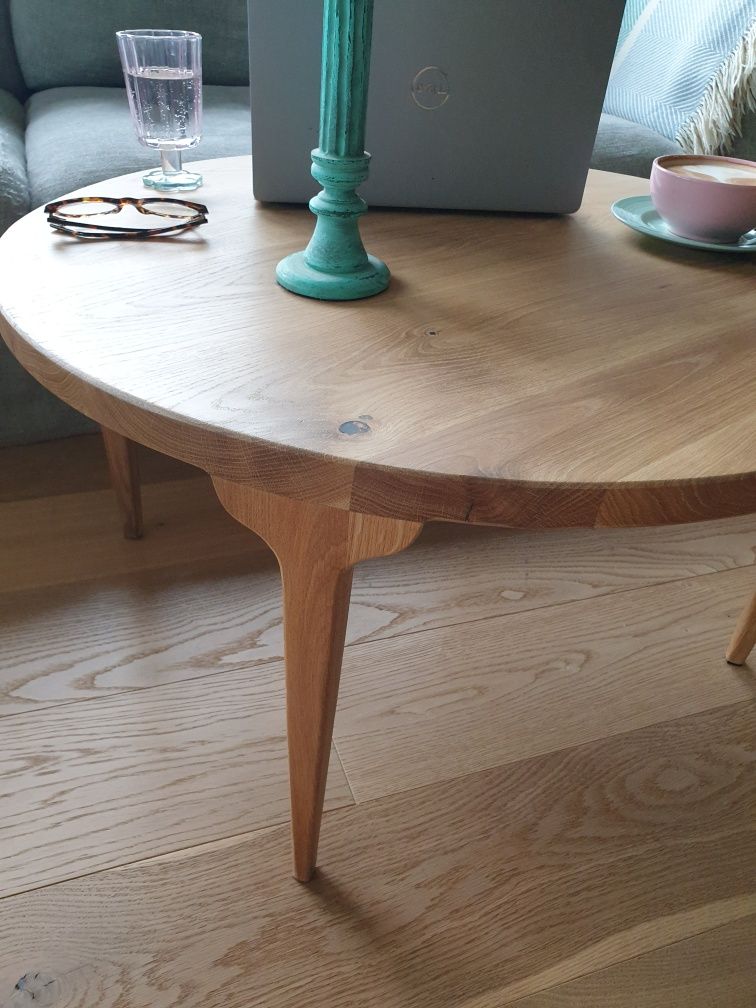 Stolik kawowy z litego dębu-ręcznie robiony, nowoczesny design