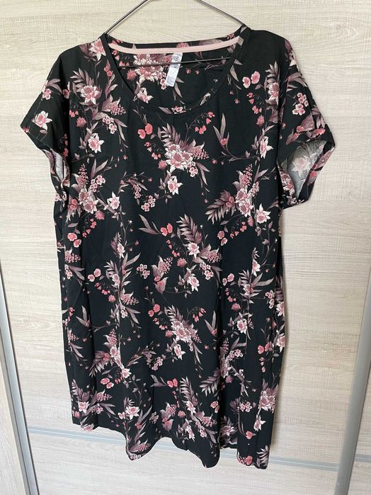 Damska tunika Lindex r.XXL (44/46), kwiecista koszula nocna, sukienka