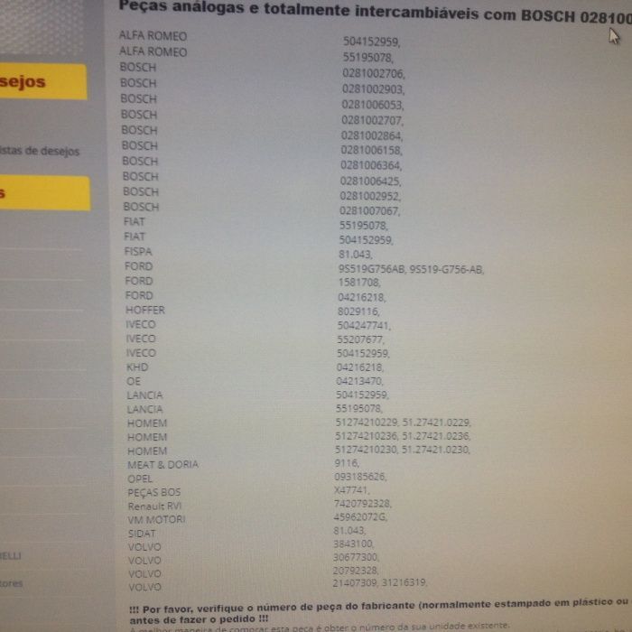 Valvula pressão da regua iveco . ducato