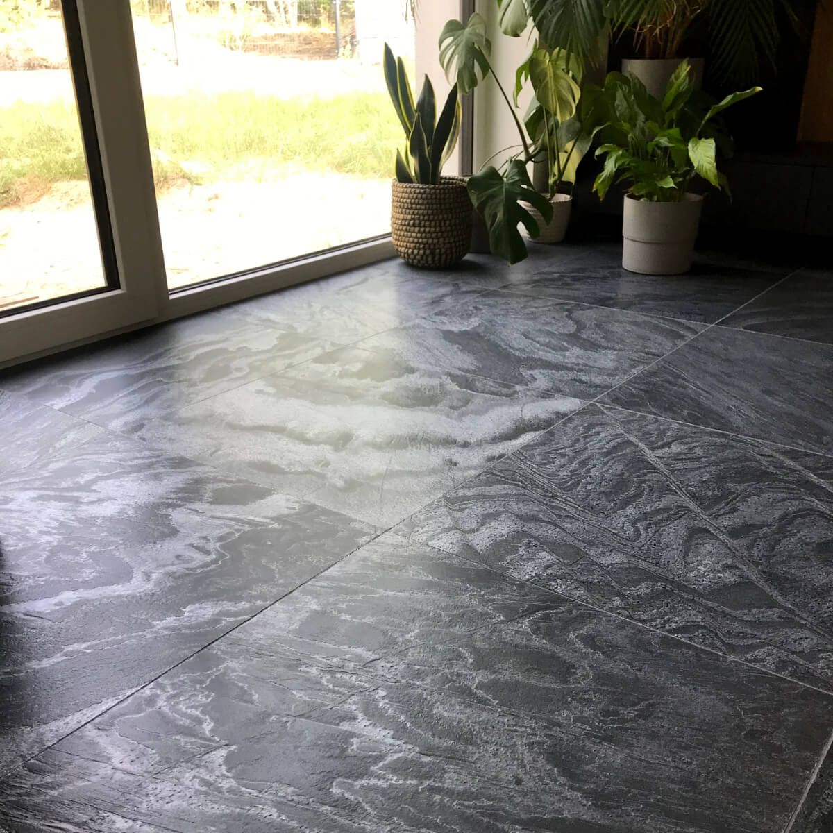 Płytki Kamienne Kwarcyt Silver Grey Leather 90x60 Kamień