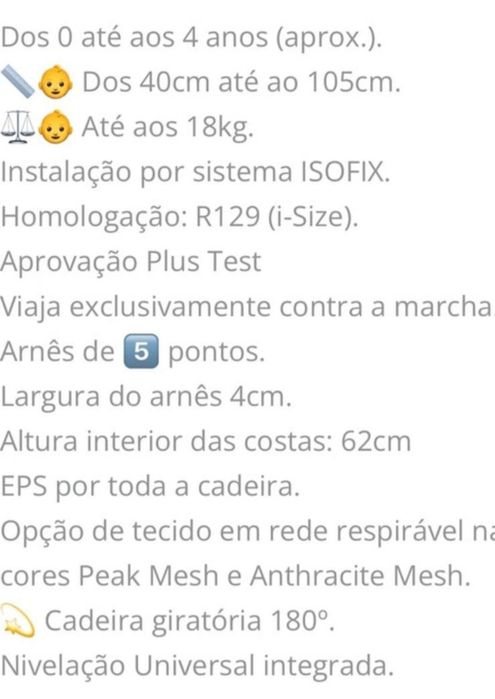 Cadeira BeSafe (até aos 18Kg)