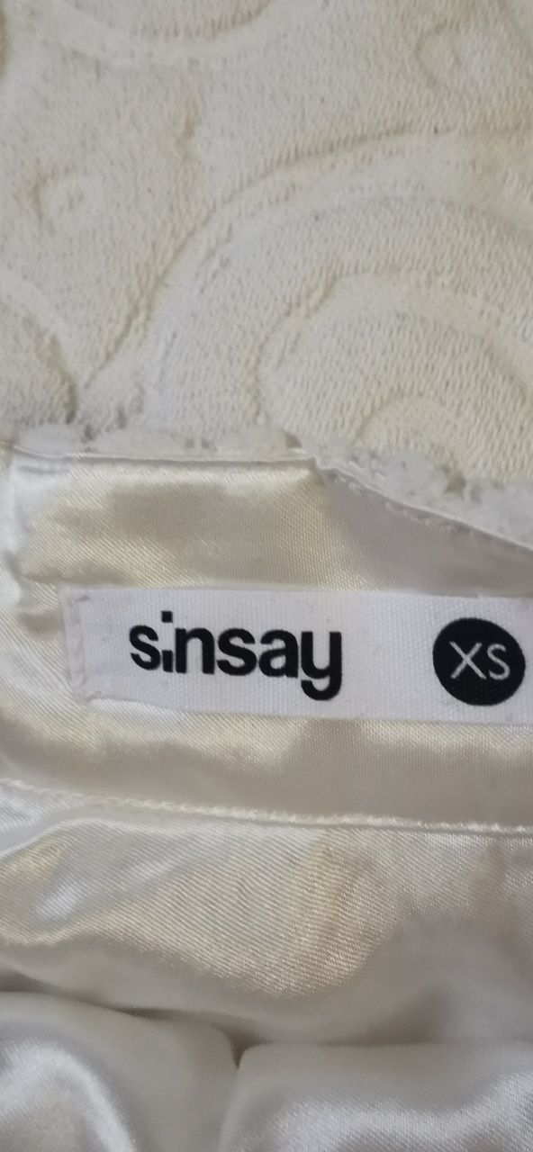 Spódniczka sinsay XS biała koronka