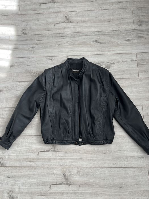 Шкіряна куртка бомбер