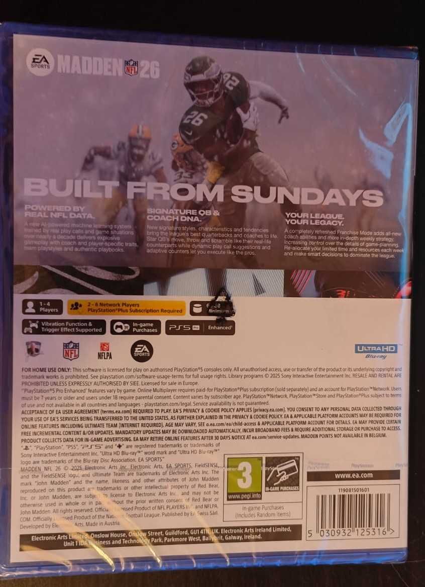 Jogo PS5 Madden NFL 26