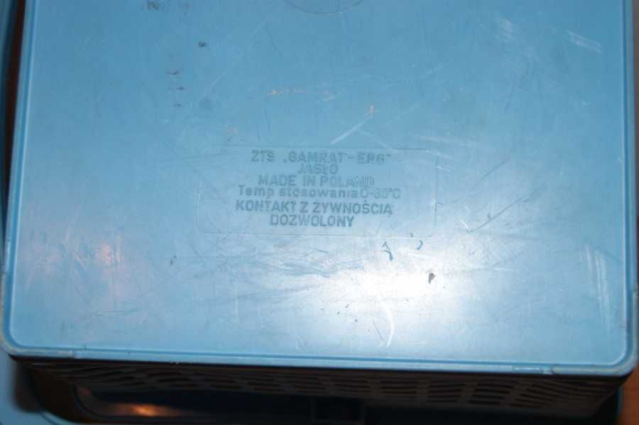 Koszyk plastikowy z rączką niebieski PRL