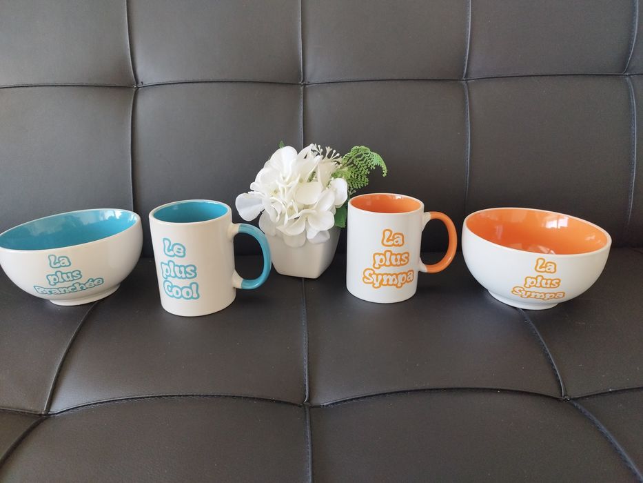 набір посуду миска чашка