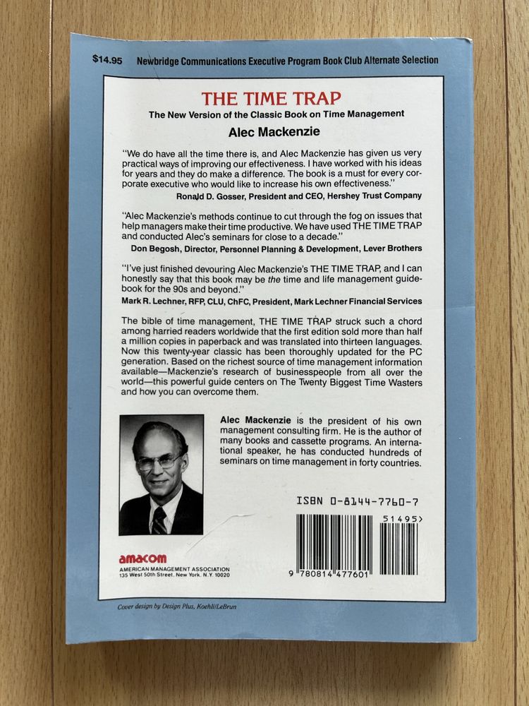 Livro “The Time Trap”de Alec Mckenzie” em inglês