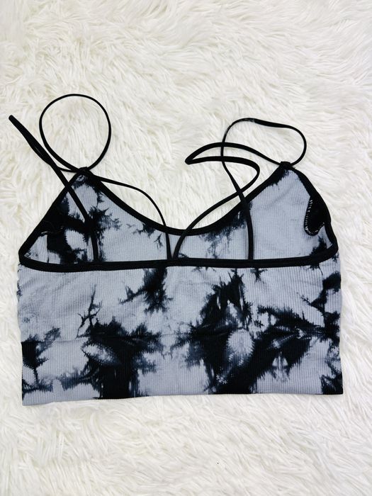 Biustonosz sportowy miękki S 36 czarno szary