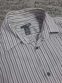 H&M koszula męska długi rękaw rozmiar S szary fioletowy stan idealny