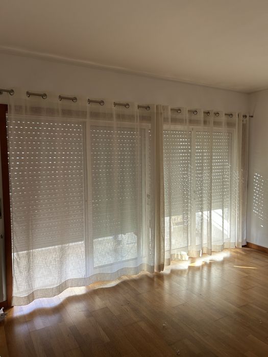 Cortinados Estilo Linho Bege Ilhós 220x280cm