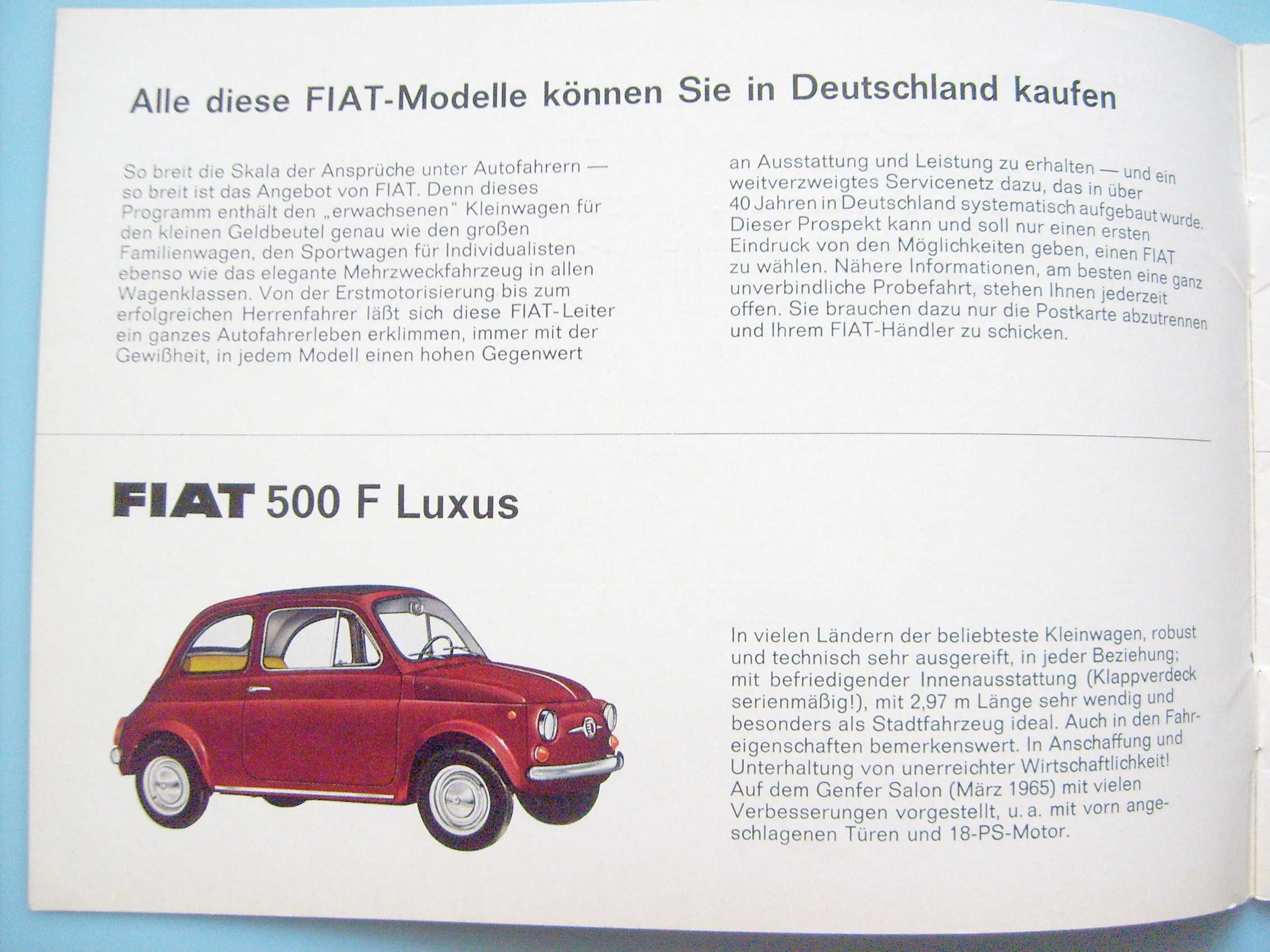 FIAT - NSU Programm 1965 / katalog prospekt / WYPRZEDAŻ ! RABATY !