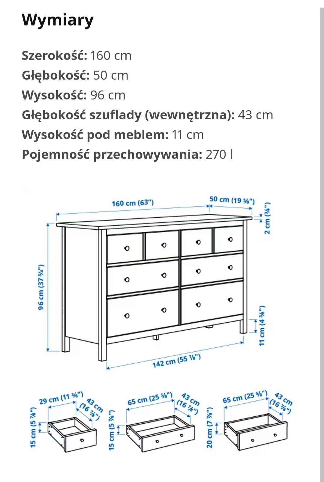 Komoda HEMNES Ikea