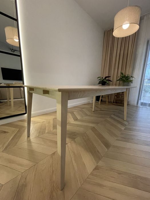 Stół dębowy, lite drewno, rozkładany 180x90x74, Rowico Filippa