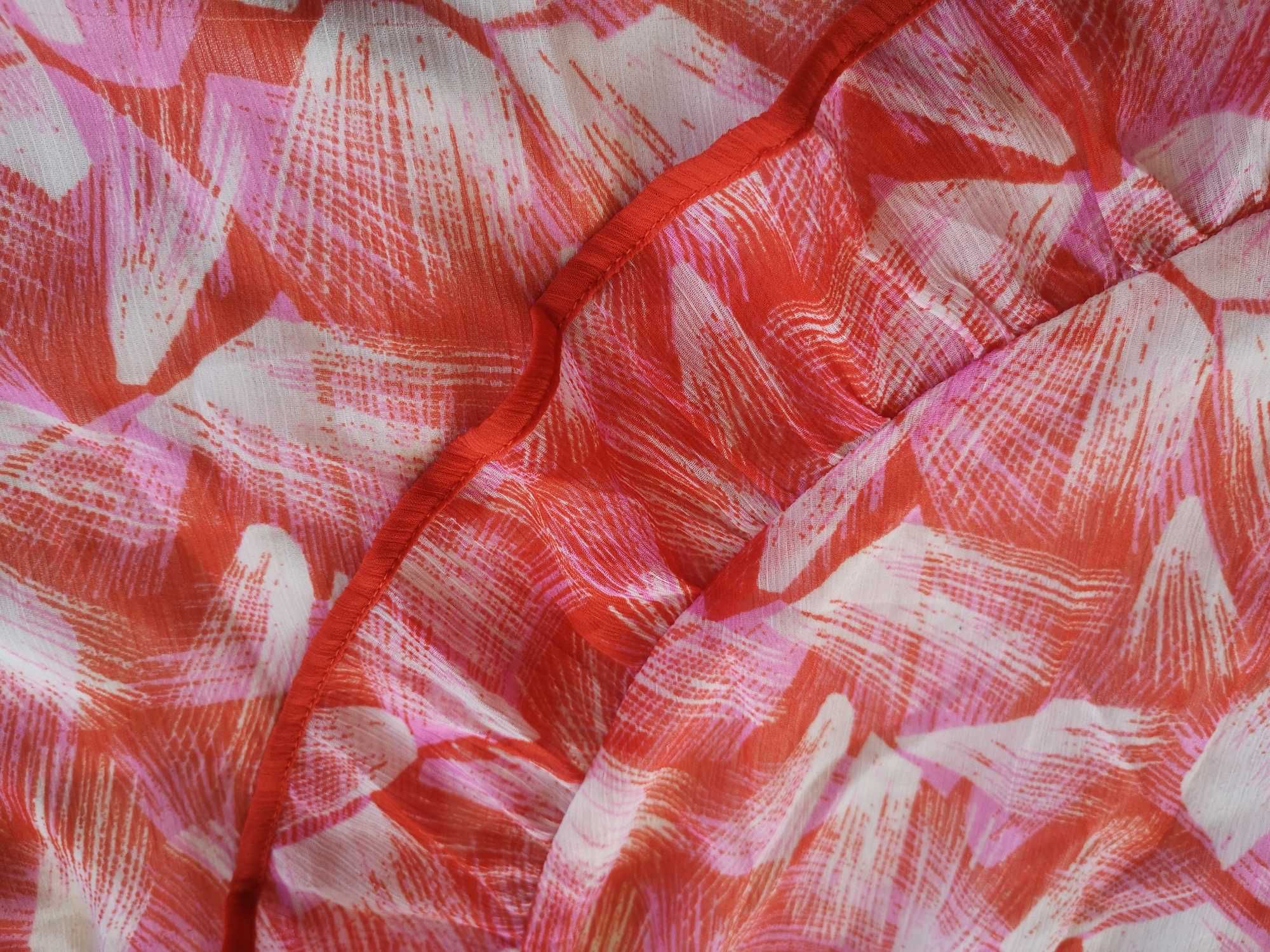 Letnia sukienka zwiewna czerwona różowa h&m 36