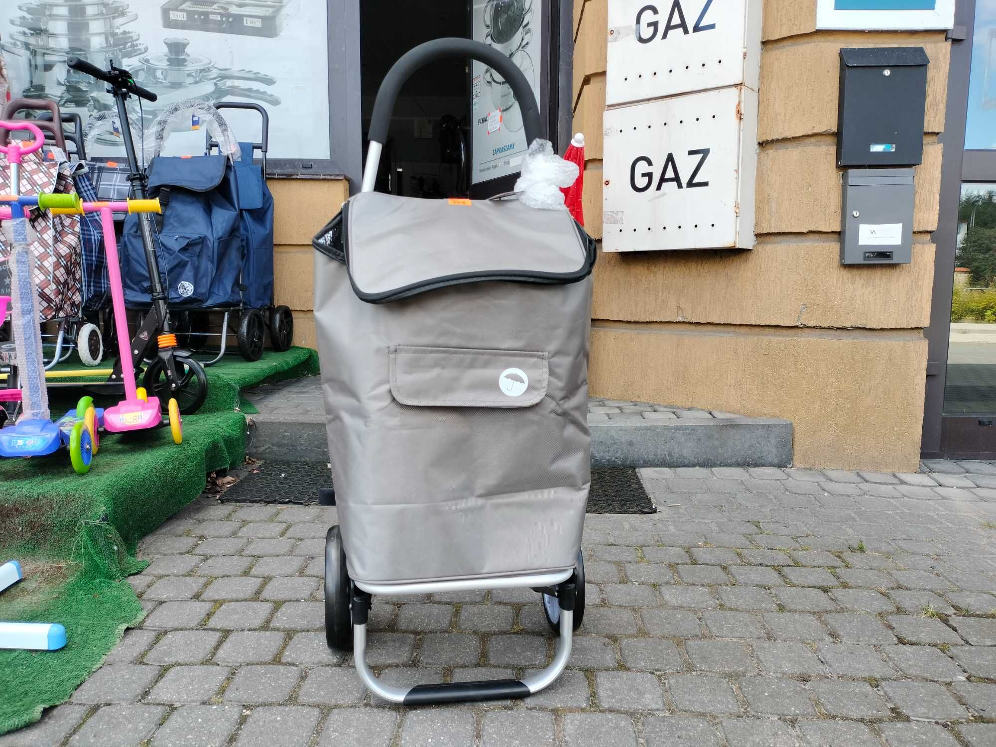 wózek na zakupy termiczna torba łożyska aluminiowy  NA KÓŁKACH DUŻA ta