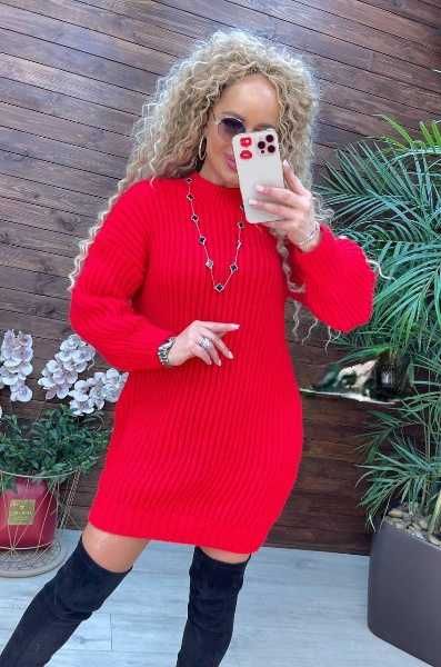 В'язана жіноча туніка зимова тепла сукня оверсайз